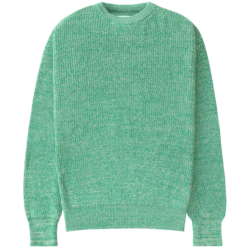 Cotton Knit Sweater Heather Green - Unisex made by Province of Canada