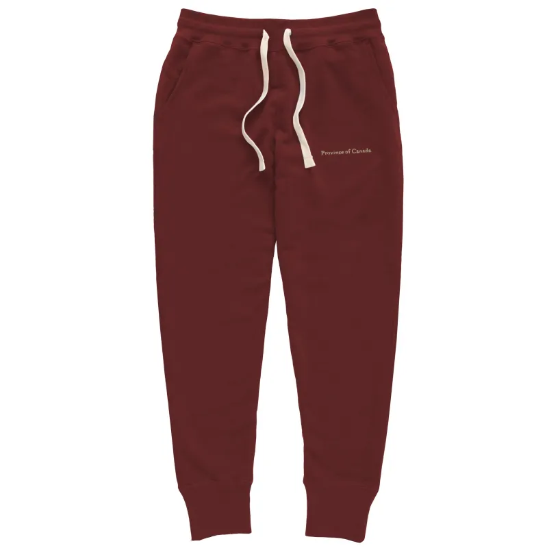 Skinny French Terry Sweatpant Burgundy - Unisex sold by Province of Canada