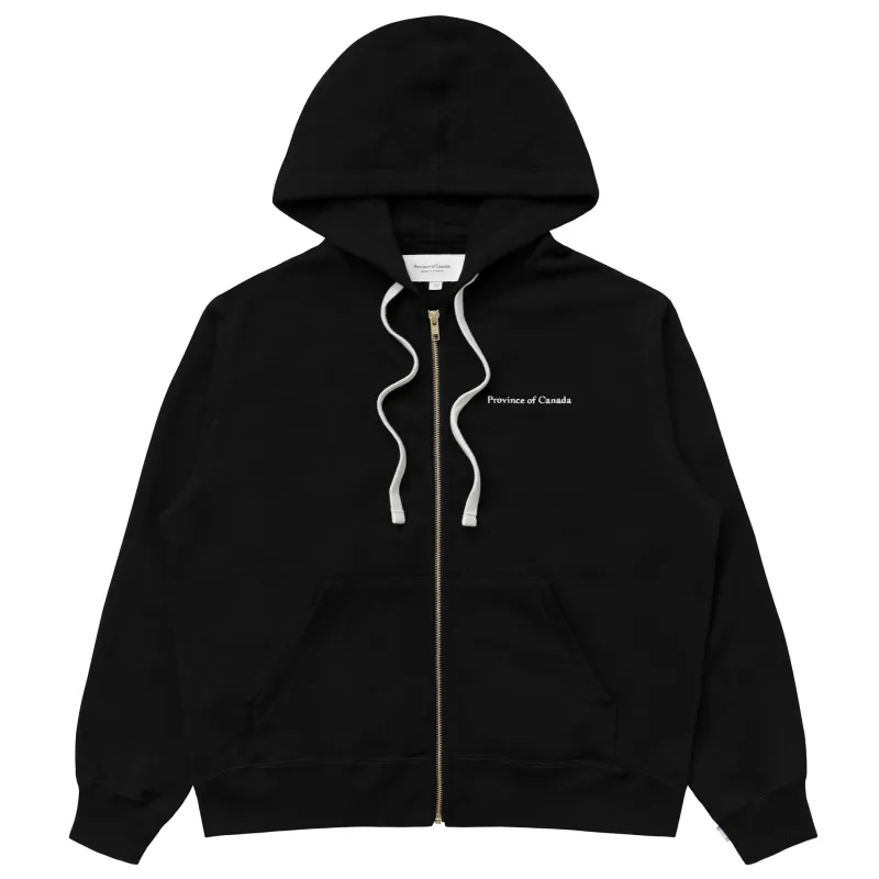 French Terry Zip Hoodie Black - Unisex sold by Province of Canada