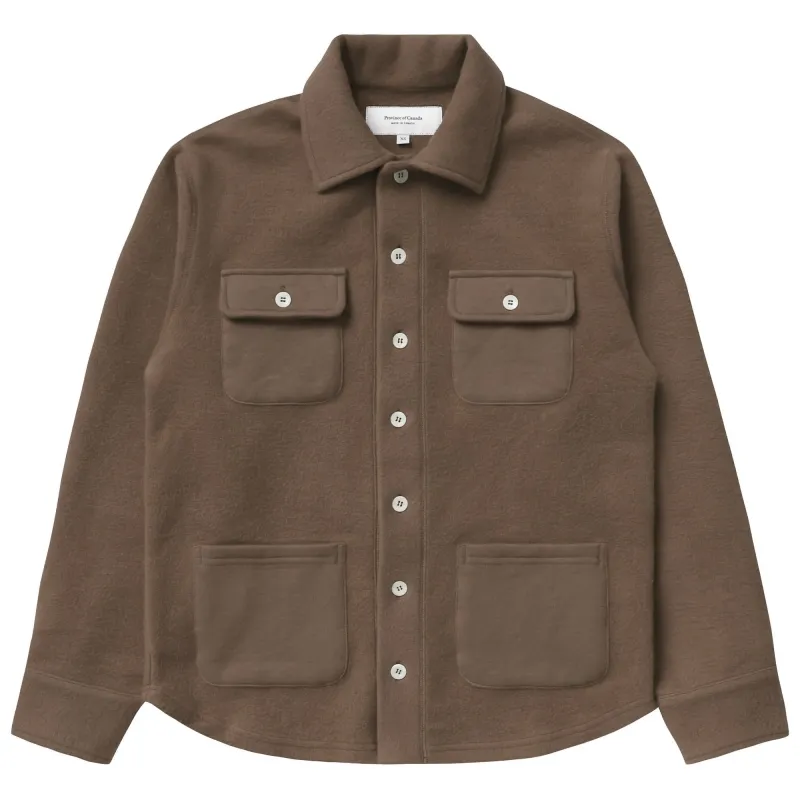 Reverse Fleece Overshirt Chestnut - Unisex sold by Province of Canada