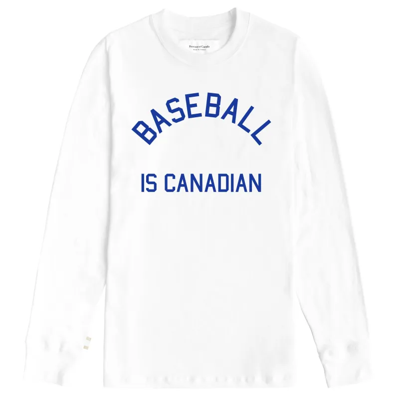 Baseball Is Canadian Long Sleeve Tee White - Unisex sold by Province of Canada