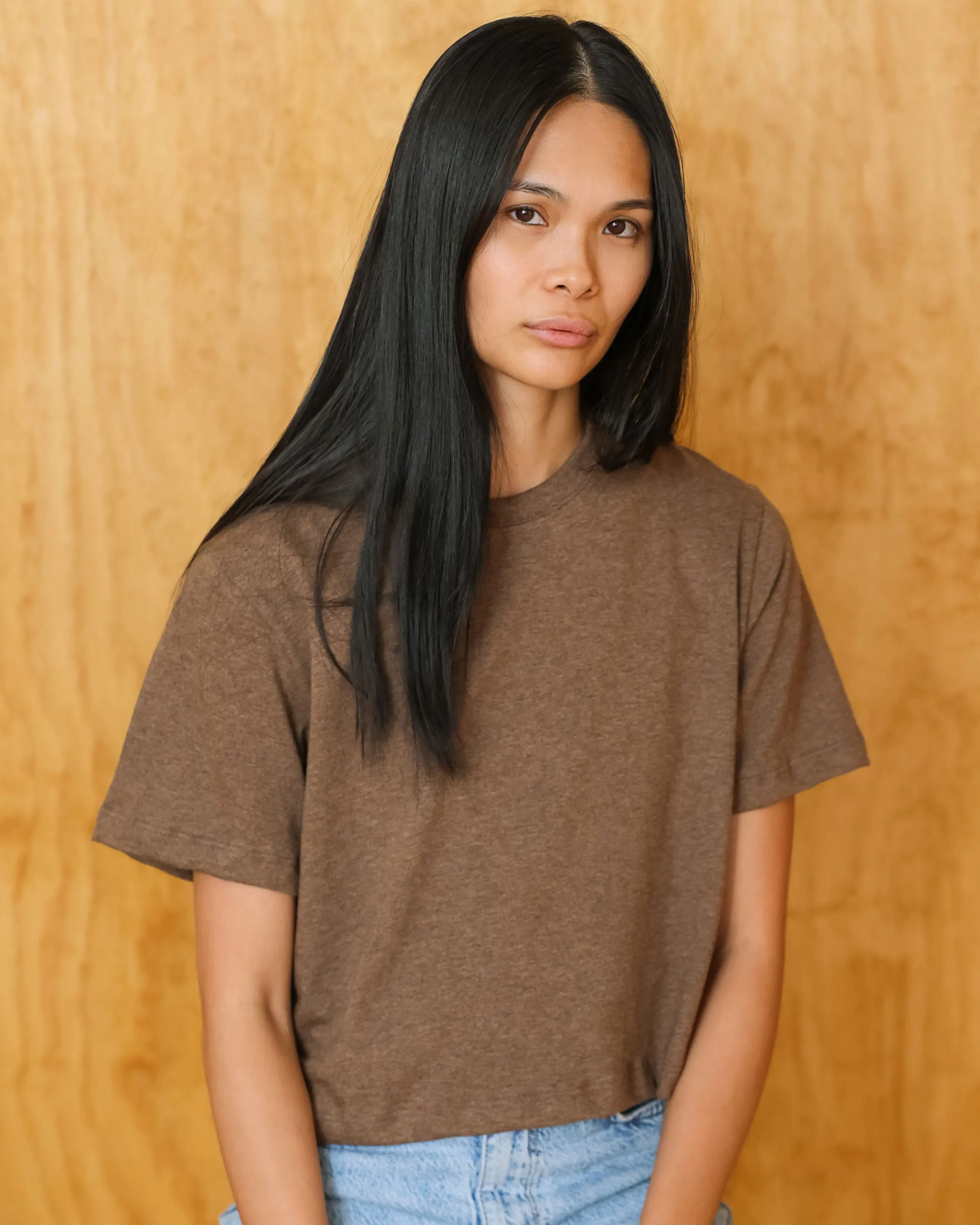 Monday Crop Top Heather Brown sold by Province of Canada product image thumbnail 2