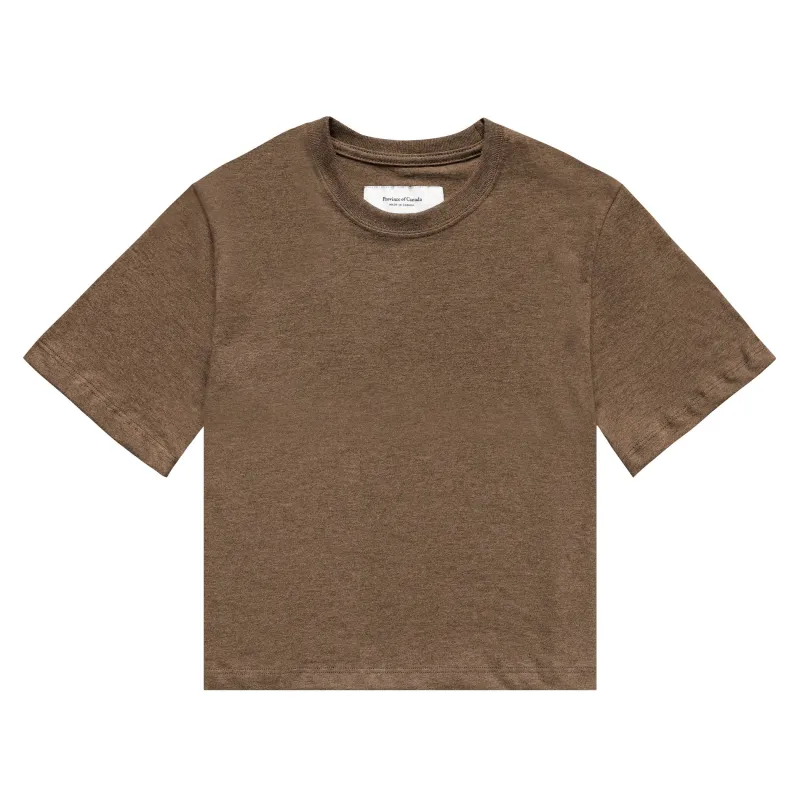 Monday Crop Top Heather Brown sold by Province of Canada