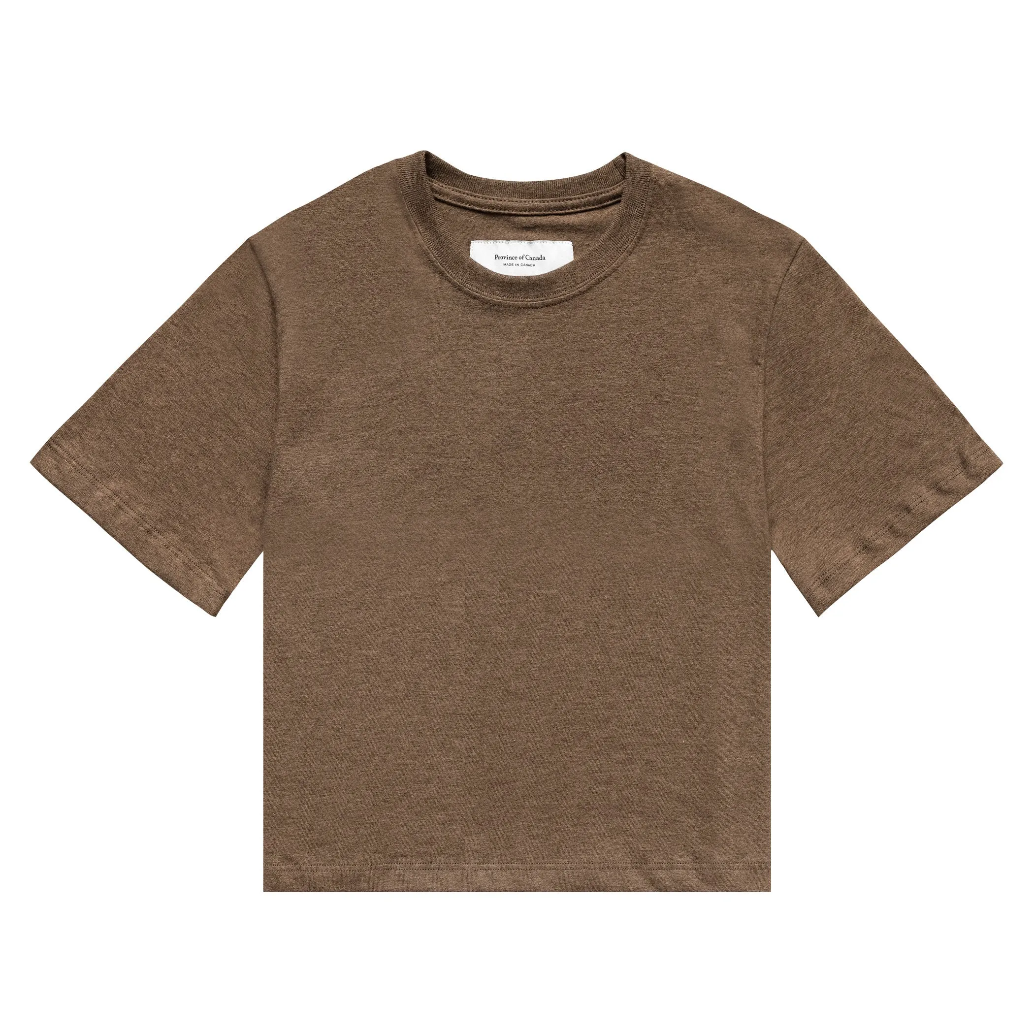 Monday Crop Top Heather Brown sold by Province of Canada