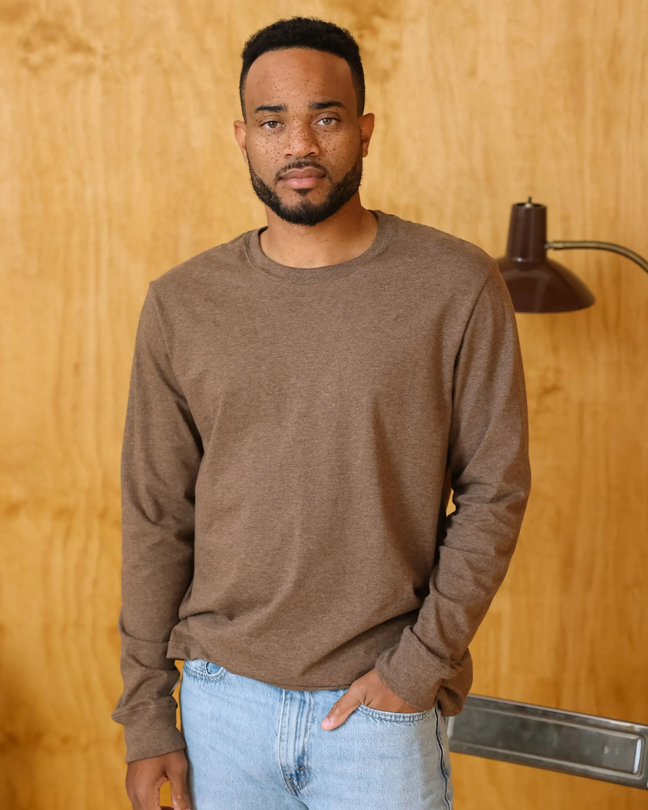 Monday Long Sleeve Tee Heather Brown - Unisex sold by Province of Canada product image thumbnail 2