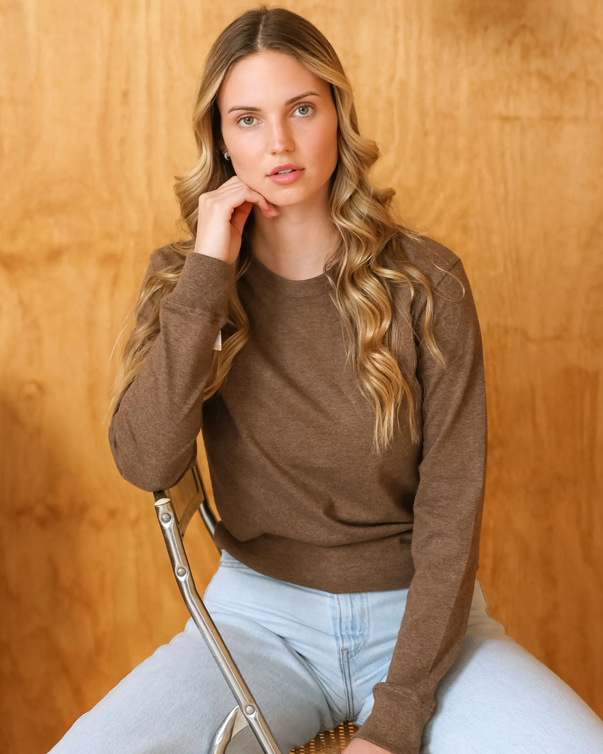 Monday Long Sleeve Tee Heather Brown - Unisex sold by Province of Canada product image thumbnail 3