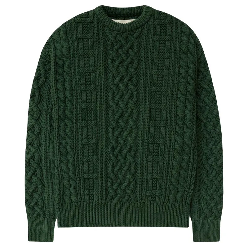 Ivy Cable Knit Sweater Forest - Unisex sold by Province of Canada