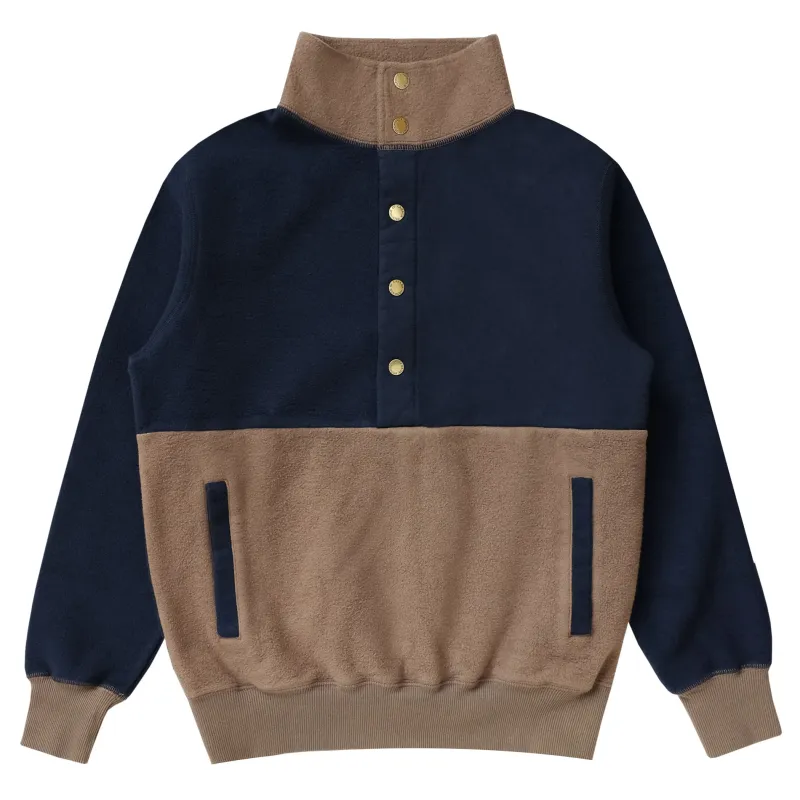 Reverse Fleece Pullover Navy Chestnut - Unisex sold by Province of Canada