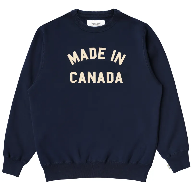 Made in Canada Sweatshirt Navy - Unisex made by Province of Canada