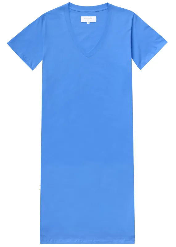 V-Neck Midi T-Shirt Dress Super Blue made by Province of Canada