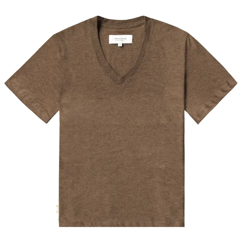 Friday V-Neck Tee Heather Brown sold by Province of Canada