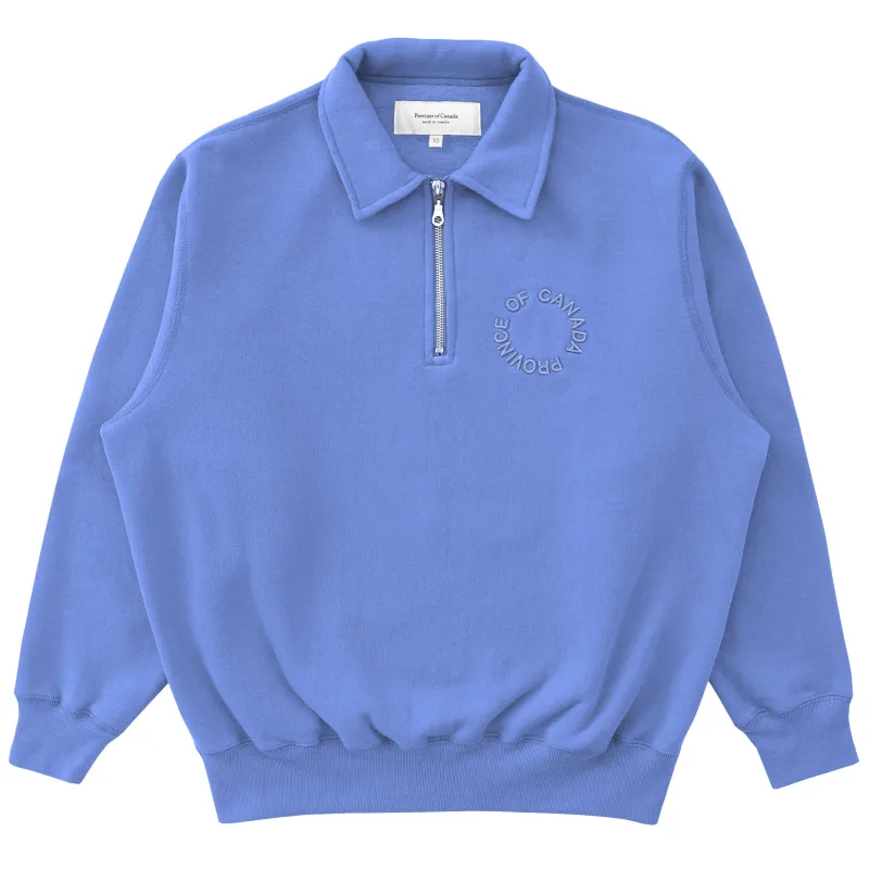 Half Zip Fleece Sweatshirt Periwinkle - Unisex made by Province of Canada