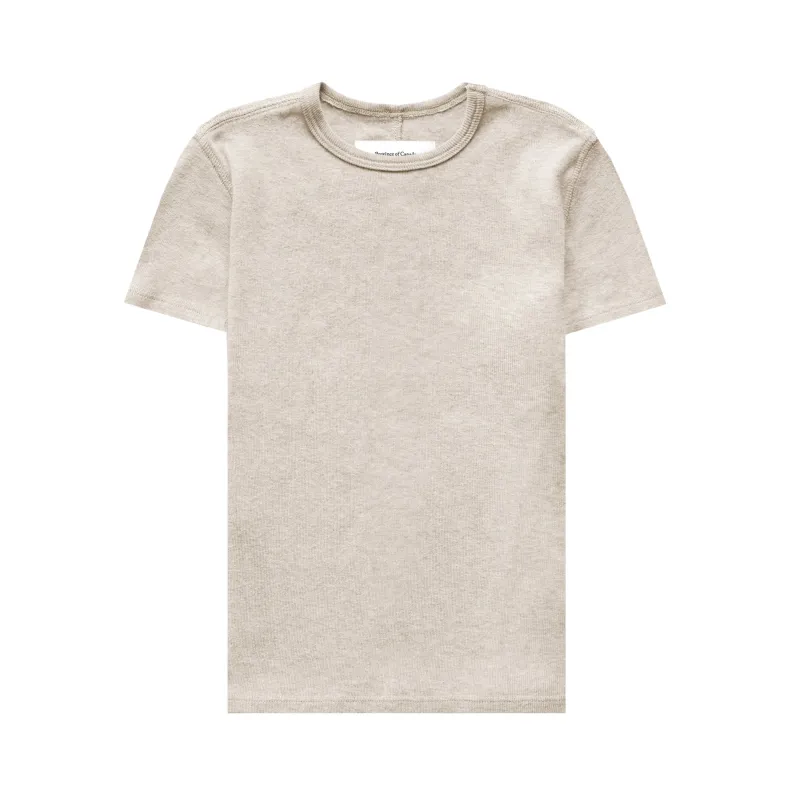 Fitted Rib Tee Oatmeal - Womens made by Province of Canada