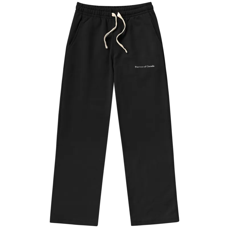 Wide Leg French Terry Sweatpant Black - Unisex made by Province of Canada