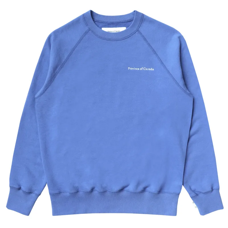 French Terry Sweatshirt Cerulean Blue - Unisex made by Province of Canada