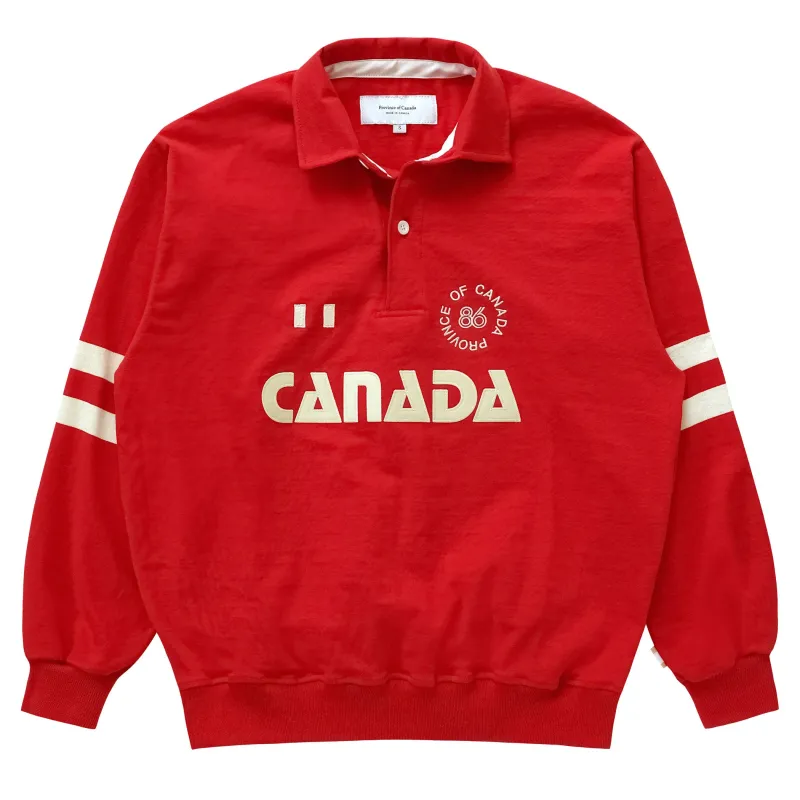 Canada Button Pullover Red - Unisex made by Province of Canada