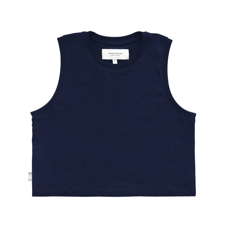 Tuesday Tank Crop Top Navy made by Province of Canada
