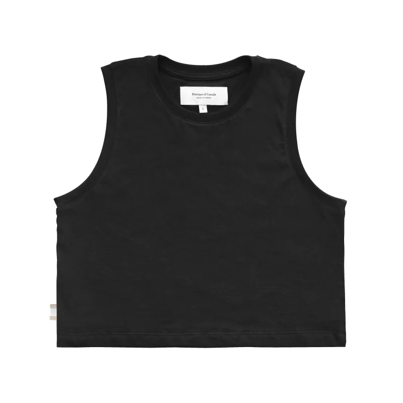 Tuesday Tank Crop Top Black made by Province of Canada