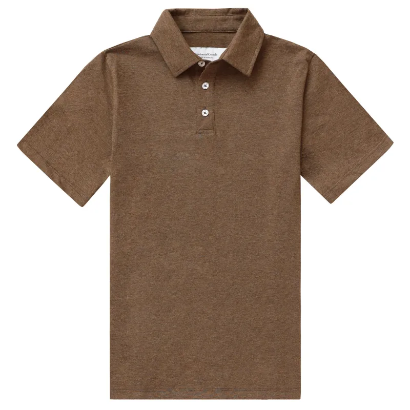 Sunday Polo Shirt Heather Brown - Unisex made by Province of Canada