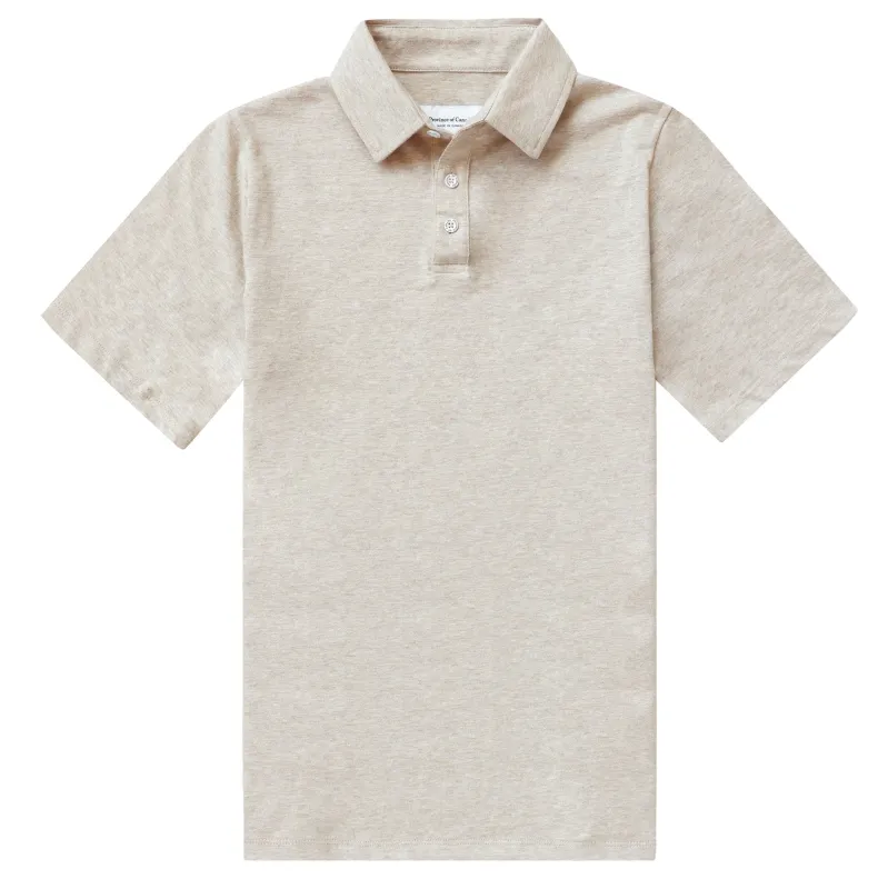 Sunday Polo Shirt Oatmeal - Unisex made by Province of Canada