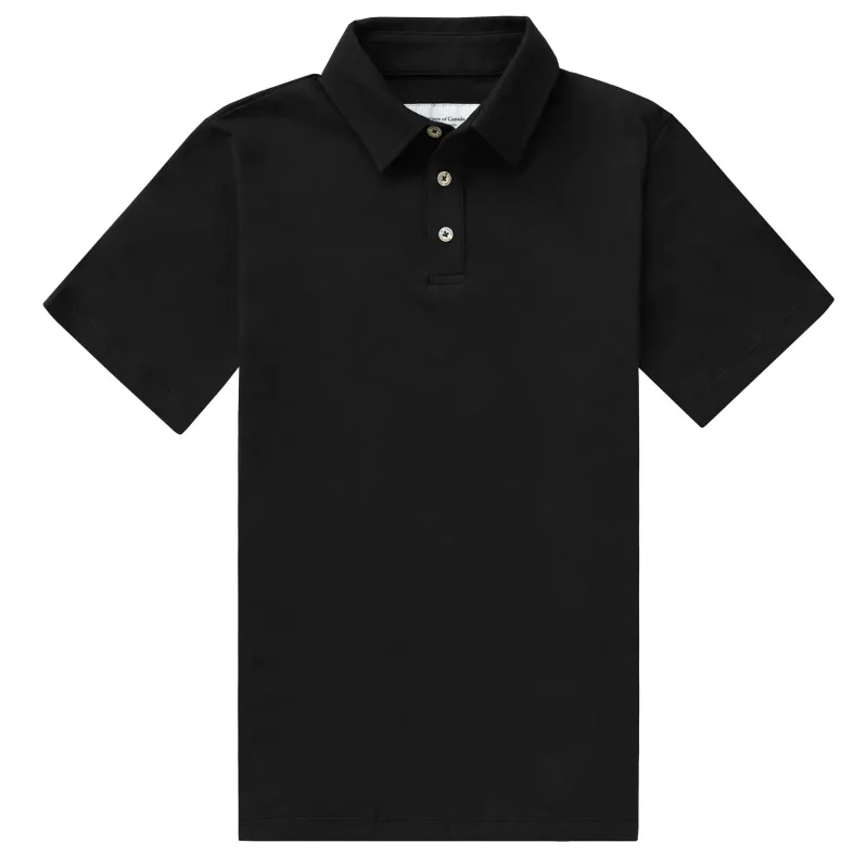 Sunday Polo Shirt Black - Unisex made by Province of Canada