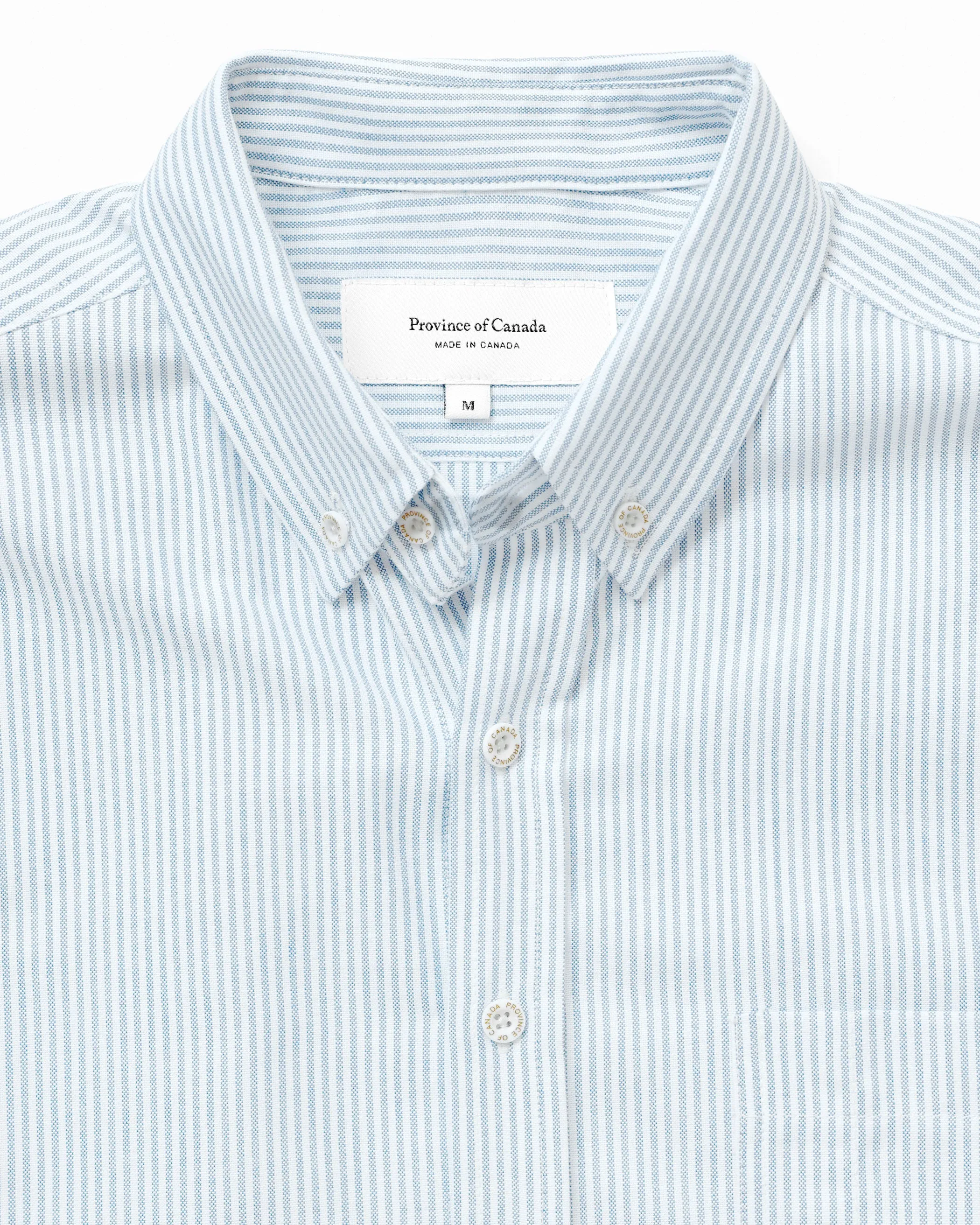 Oxford Stripe Shirt Blue - Unisex sold by Province of Canada product image thumbnail 2