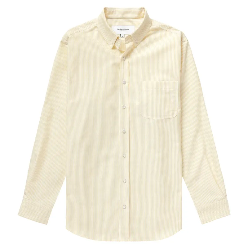 Oxford Stripe Shirt Butter - Unisex made by Province of Canada