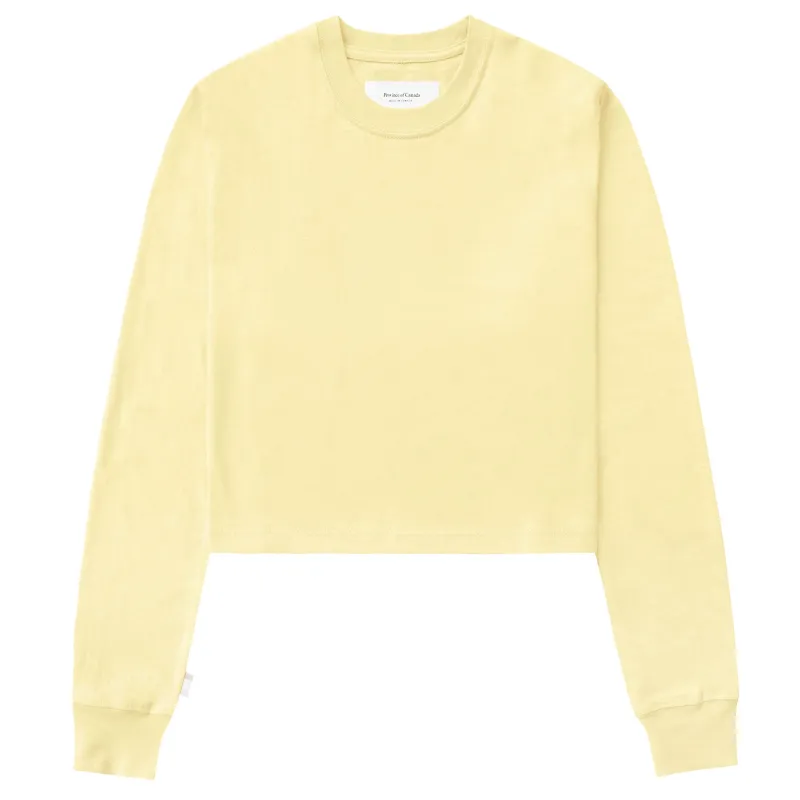 Monday Long Sleeve Crop Top Butter made by Province of Canada