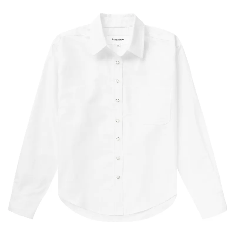 Boxy Oxford Shirt White - Womens made by Province of Canada