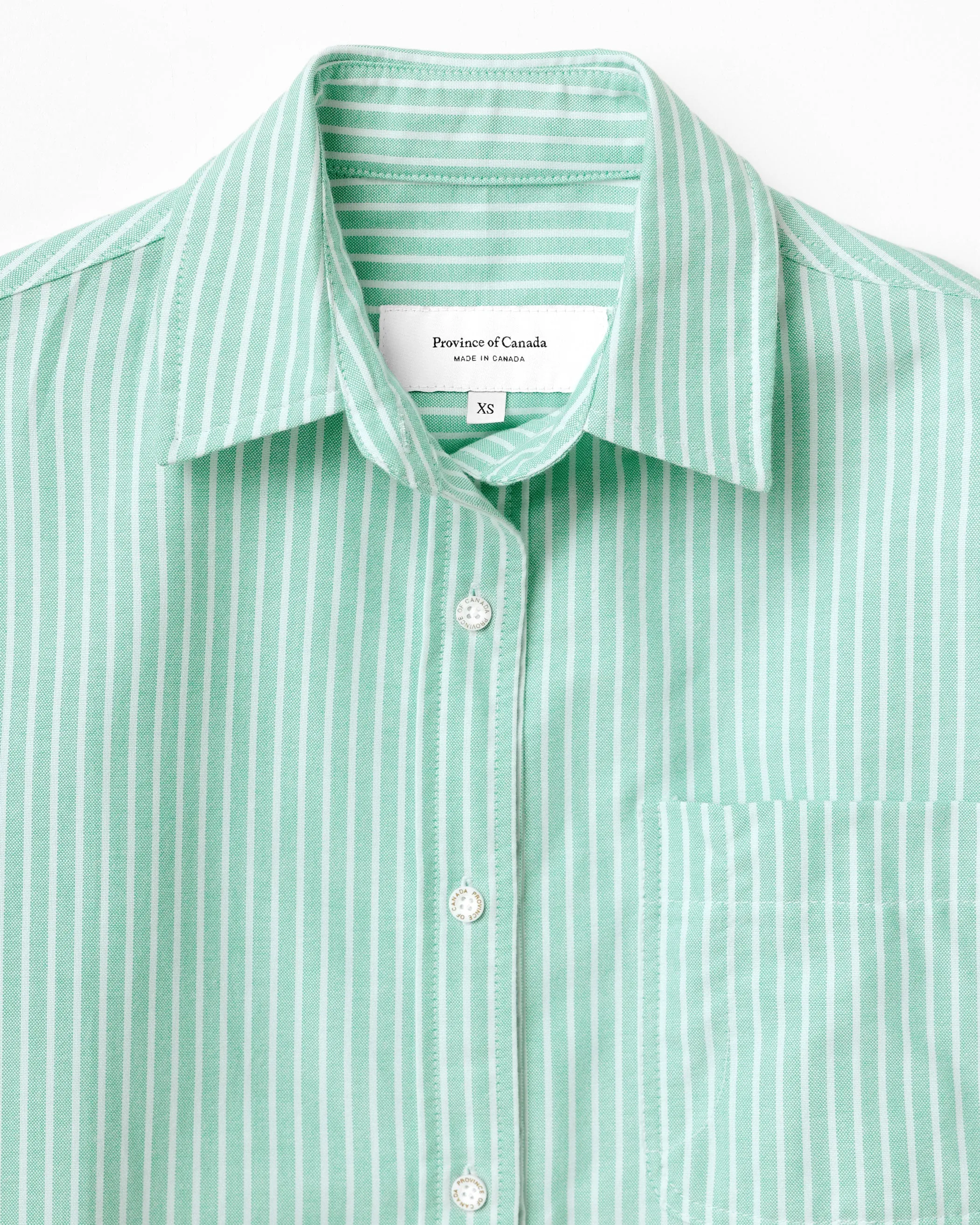 Oxford Wide Stripe Dress Green sold by Province of Canada product image thumbnail 3