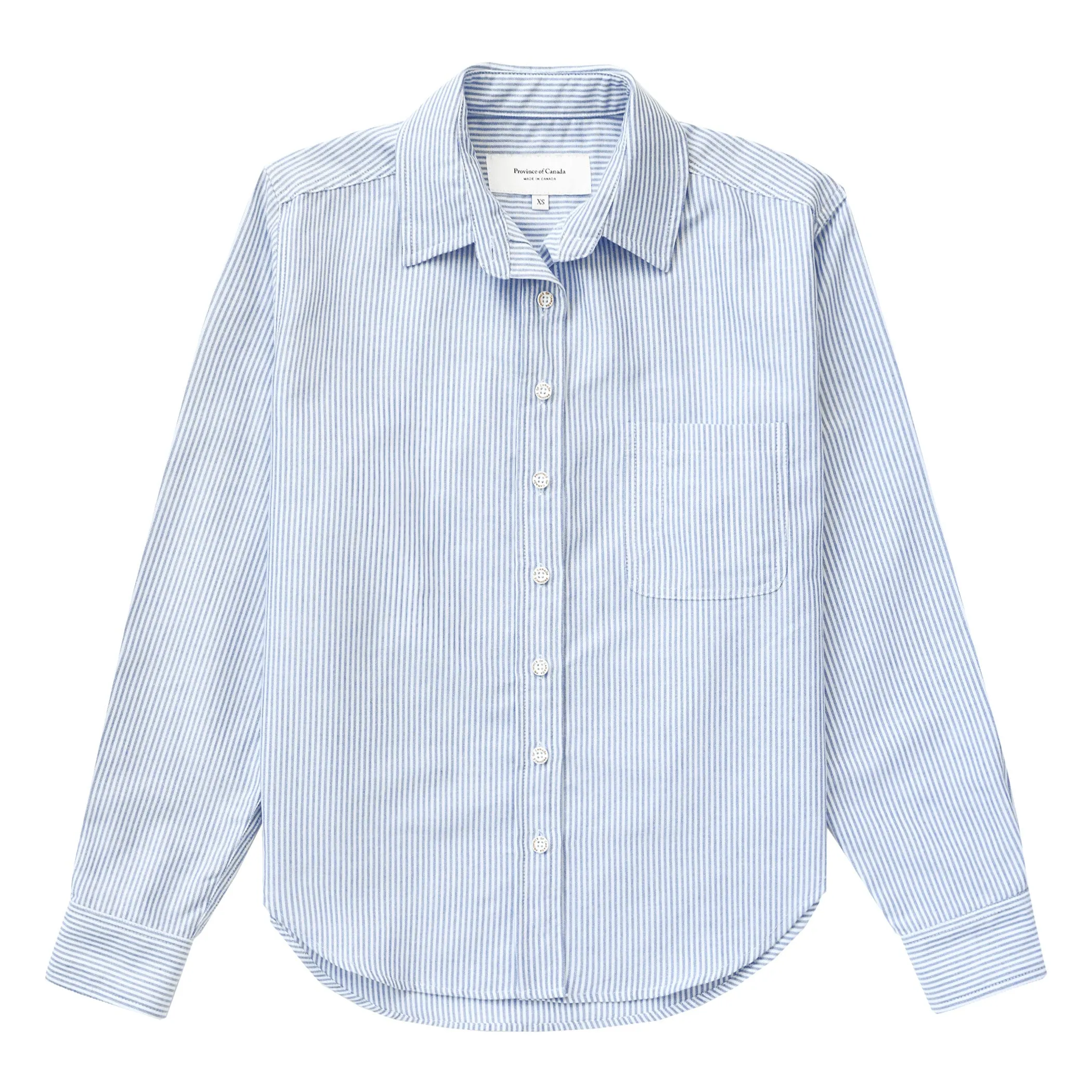 Boxy Oxford Stripe Shirt Royal - Womens sold by Province of Canada