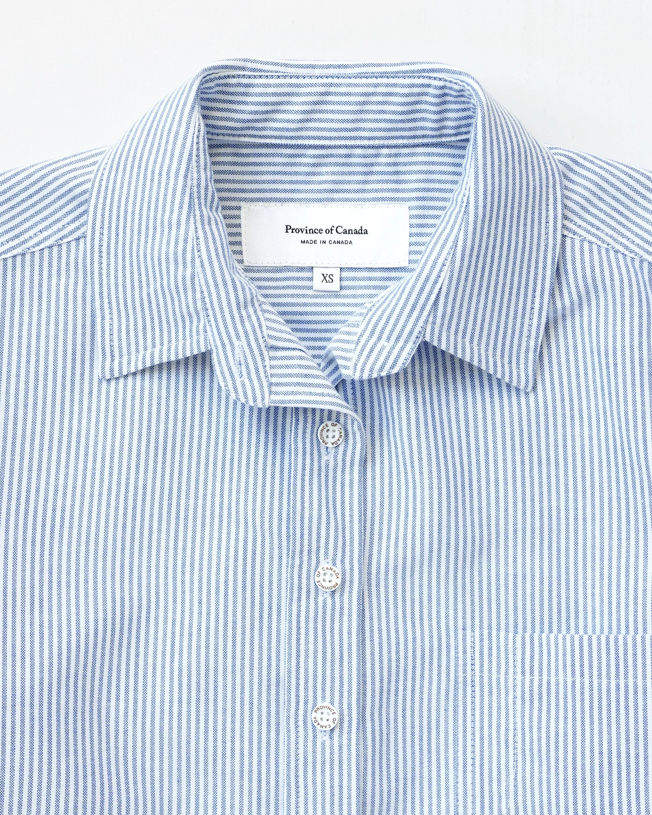 Boxy Oxford Stripe Shirt Royal - Womens sold by Province of Canada product image thumbnail 2