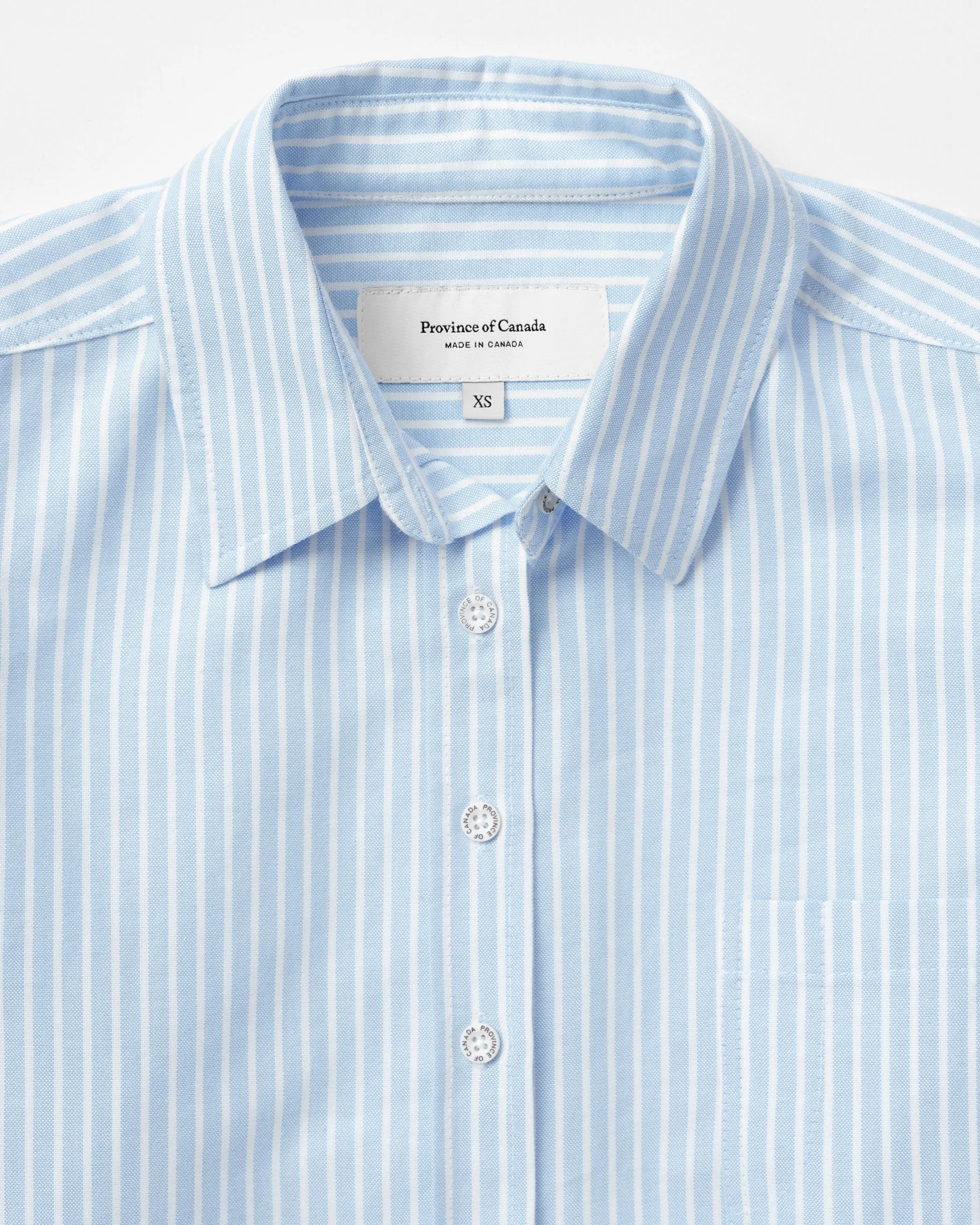 Boxy Oxford Wide Stripe Shirt Blue - Womens sold by Province of Canada product image thumbnail 4