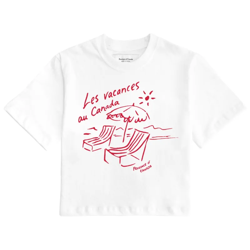 Les Vacances Crop Top White made by Province of Canada