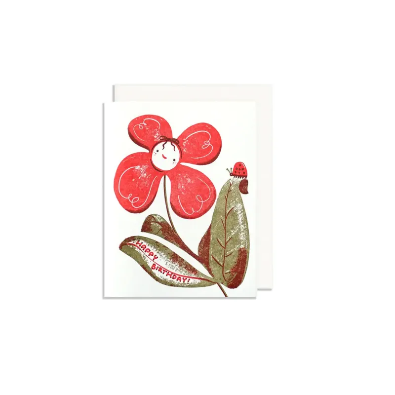 Birthday Flower Ladybug Greeting Card made by Province of Canada