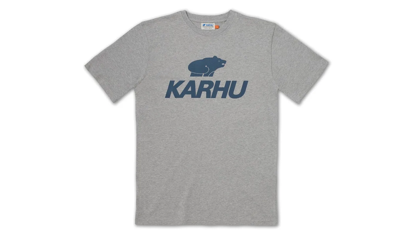 CLASSIC LOGO T-SHIRT - HEATHER GREY / NAVY sold by Karhu