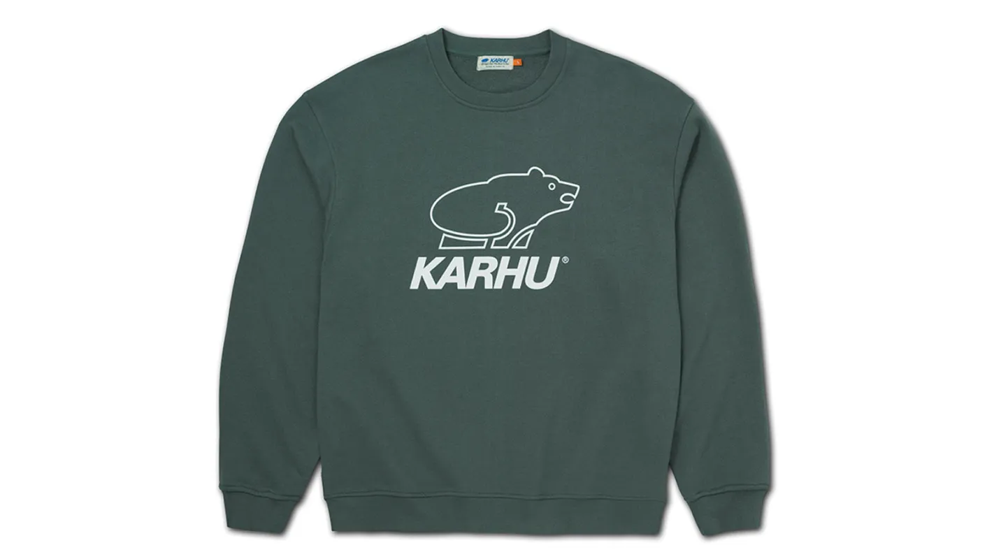 BASIC LOGO SWEATSHIRT - DARK FOREST / BRIGHT WHITE made by Karhu