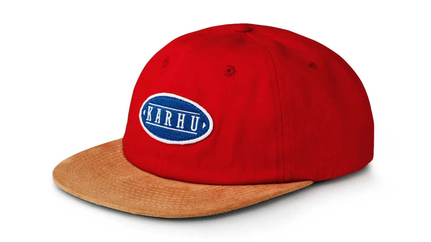 KARHU LOGO PATCH SNAPBACK - FIERY RED / STRONG BLUE made by Karhu
