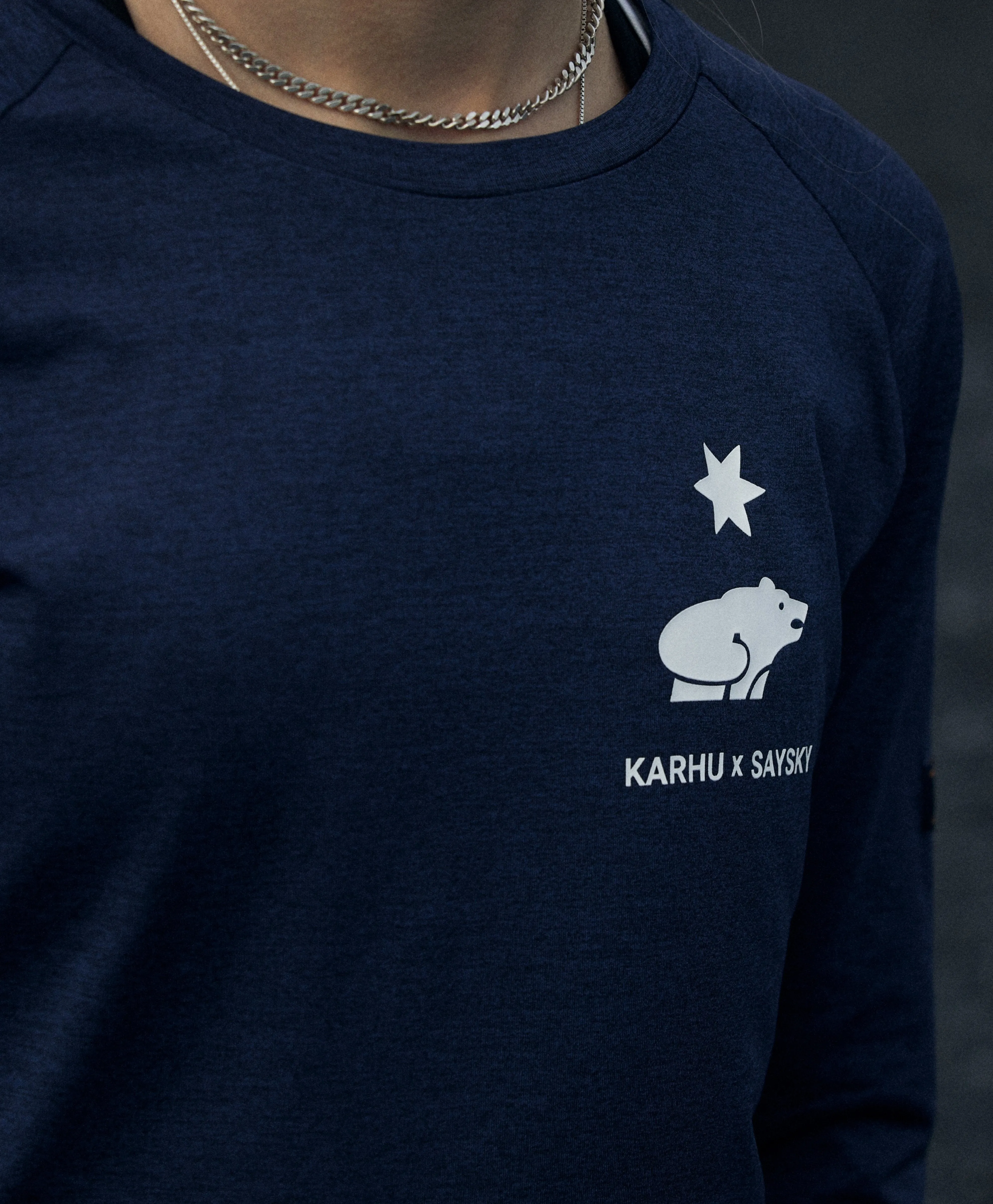 WOMEN'S KARHU X SAYSKY PACE LONG SLEEVE - BLUE MELANGE sold by Karhu product image thumbnail 2