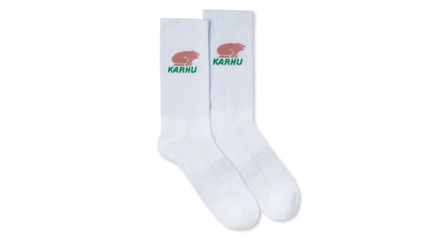 CLASSIC LOGO SOCK - BRIGHT WHITE / LILAS made by Karhu