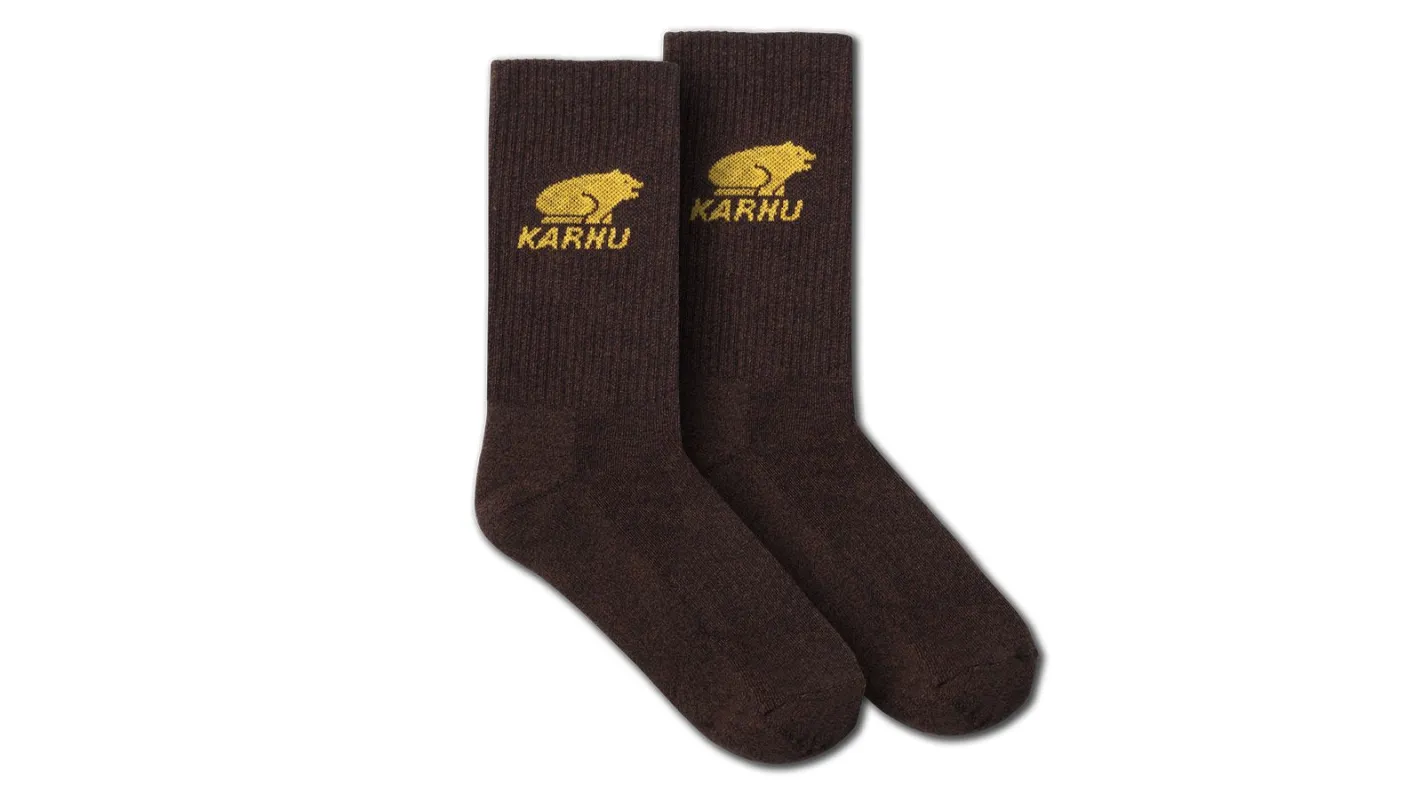 CLASSIC LOGO SOCK - BROWN MELANGE / DAGLILY sold by Karhu