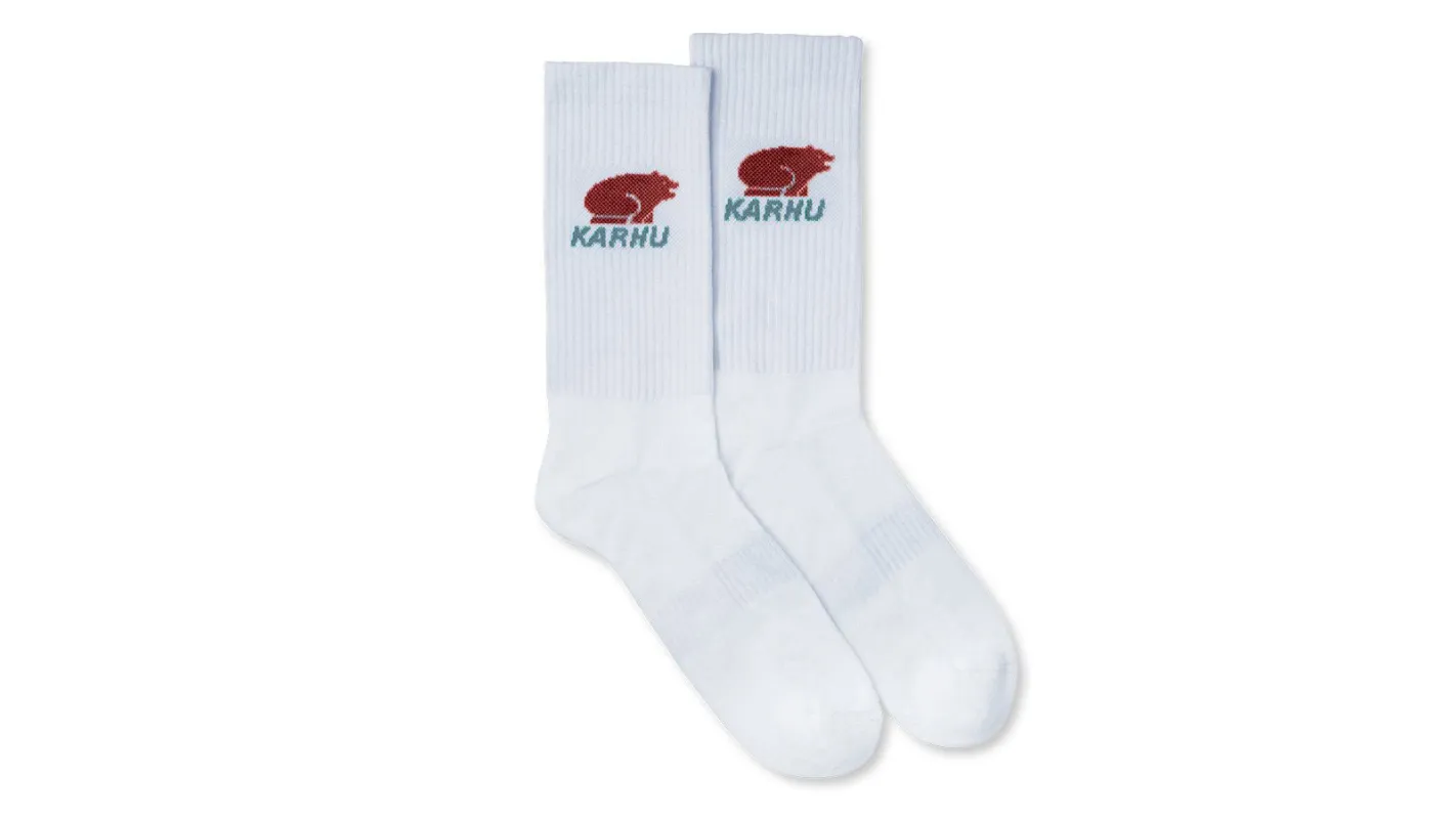 CLASSIC LOGO SOCK - BRIGHT WHITE / BURNT BRICK made by Karhu