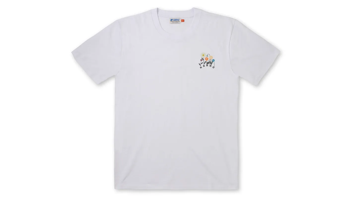 FLOWER LOGO T–SHIRT - BRIGHT WHITE / DOUGLAS FIR made by Karhu