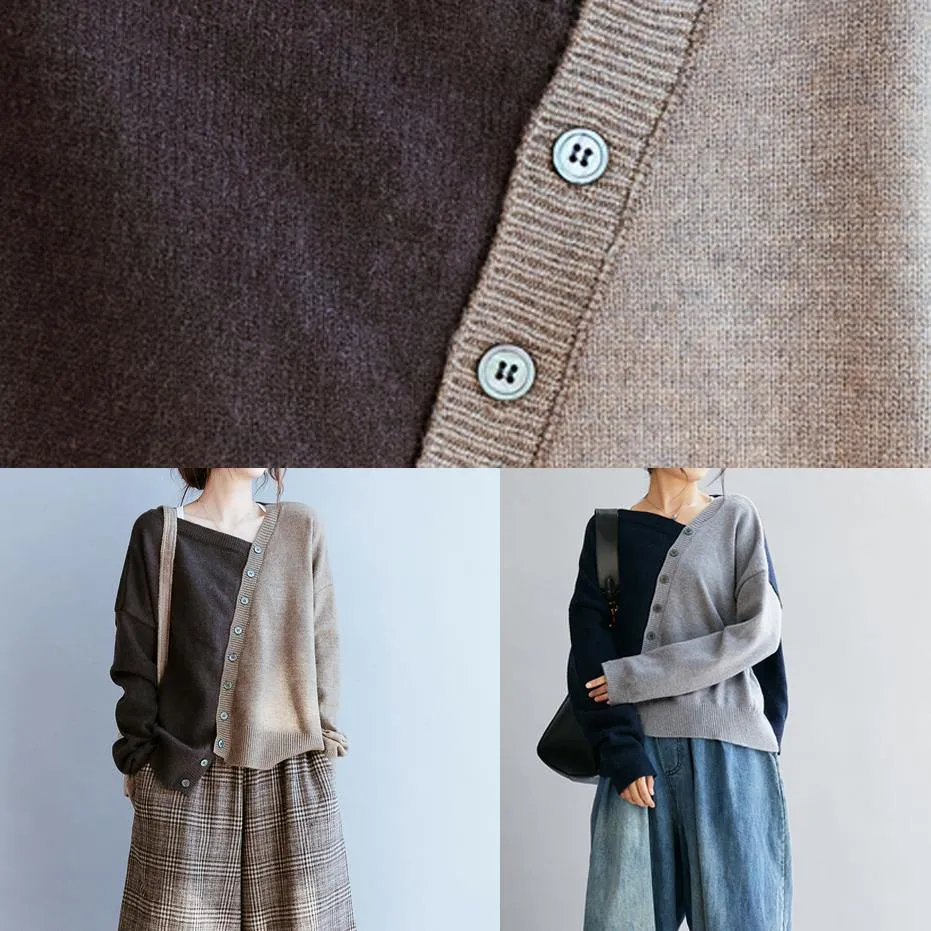 Women's Sweater Blue V-Neck Knit Loose Fit sold by Hensley London product image thumbnail 5