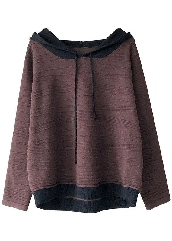 Women's Oversized Sweatshirt Khaki Cotton Hooded Drawstring sold by Hensley London product image thumbnail 5