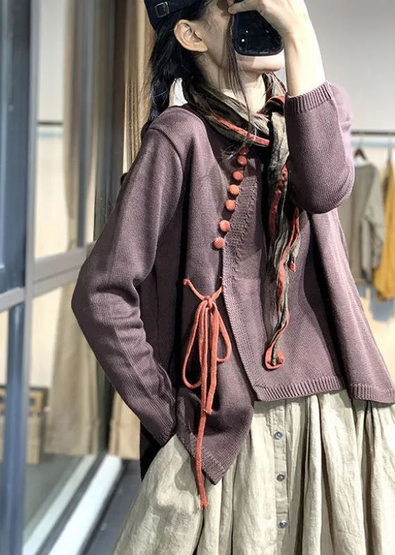 Women's Sweater Chocolate O-Neck Knit sold by Hensley London