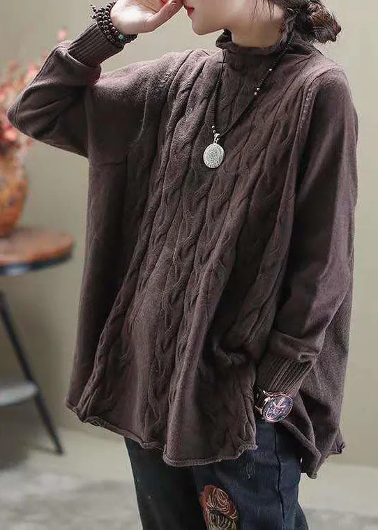 Women's Knit Sweater Khaki Turtleneck Casual sold by Hensley London product image thumbnail 4