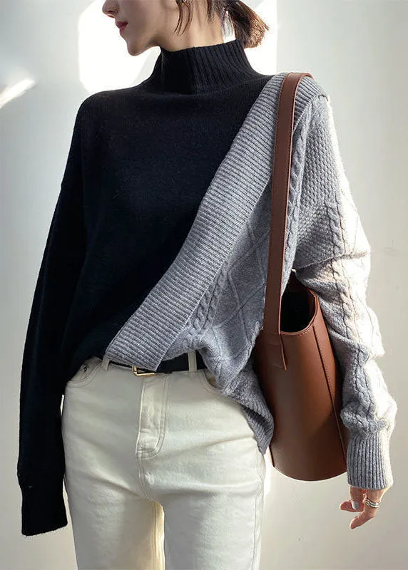 Women's Casual Sweater Black Grey Knit sold by Hensley London