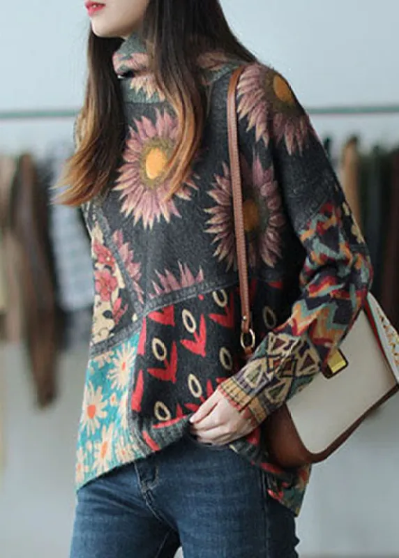 Women's Sweater Black Turtle Neck Mink Hair Knitted sold by Hensley London