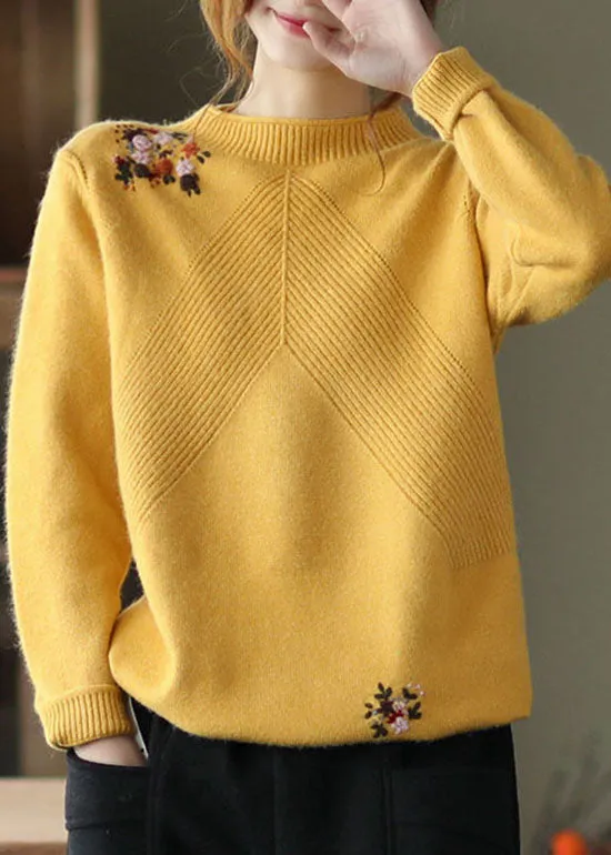 Women's Sweater Yellow Floral Knit sold by Hensley London